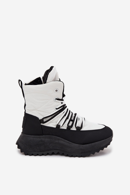 Жіночі Зимові Черевики На Застібку Big Star SS274060 Біло-Чорні