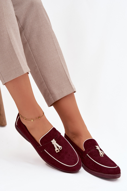 Мокасини Лофери Жіночі З Еко Замшу Бордо Дарвен