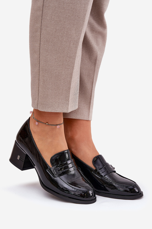 Лакові Шкіряні Жіночі Чоботи На Каблуках Vinceza 18105 Чорні