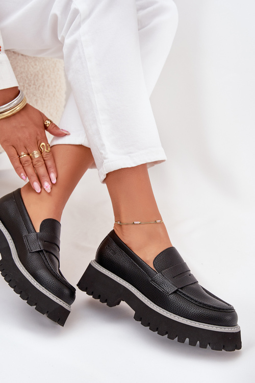 Жіночі Мокасини На Платформі І З Плоским Каблуком Big Star NN274049 Чорні