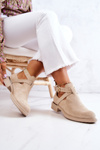 Жіночі шкіряні ботильйони з вирізом світло-бежевого кольору Ramos