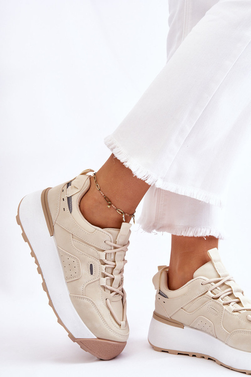 Жіноче спортивне взуття на платформі світло-бежевий Dakari