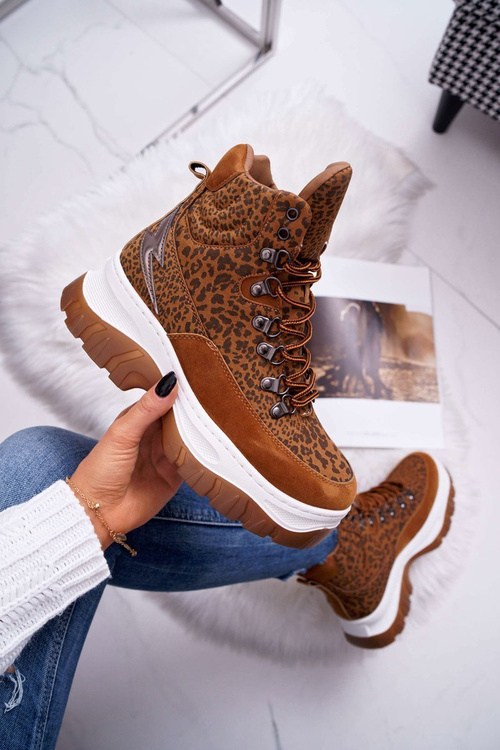 Жіноче трекінгове взуття Trappers Leopard Greem