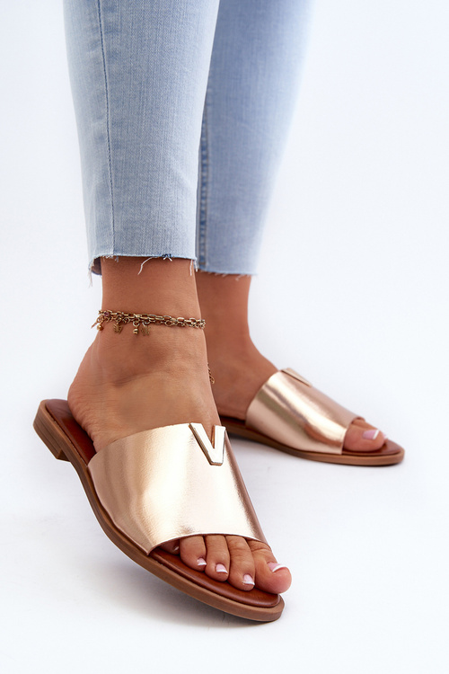 Жіночі босоніжки на плоскій підошві з екошкіри Golden Maliha