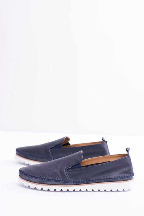 Темно-сині чоловічі шкіряні лофери Pelugo