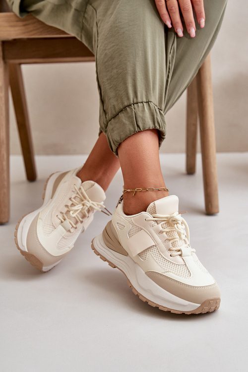 Жіночі кросівки на платформі бежеві Nevelaine