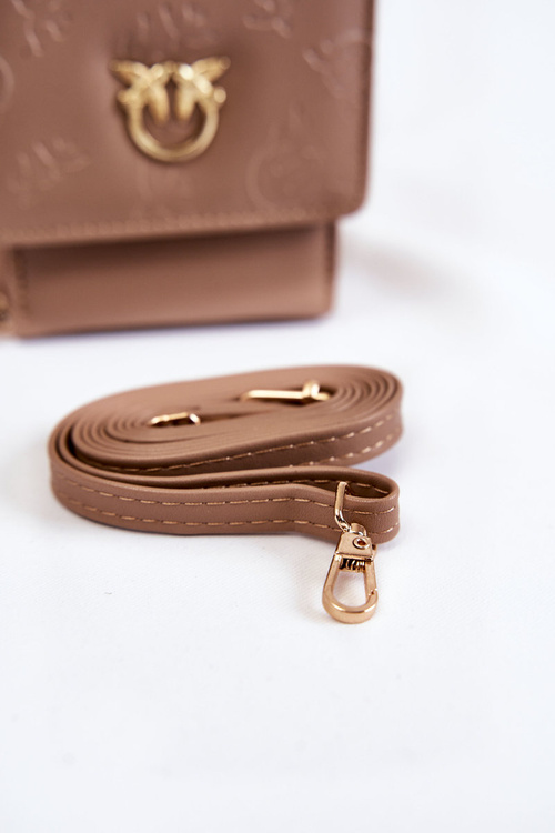 Модна сумочка-гаманець 2в1 з тисненням бежевий Savano