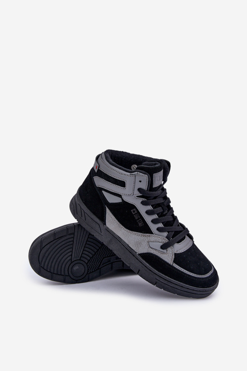 Замшеві чоловічі кросівки Big Star OO174303 Hi-Poly System Black-Gray