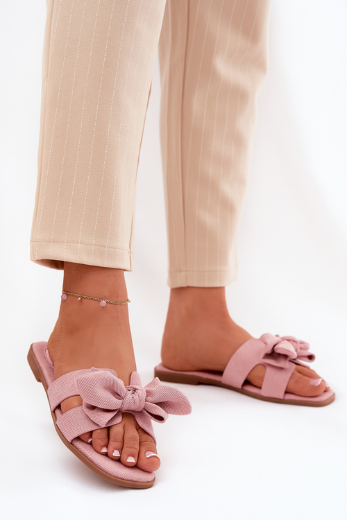Плоскі Жіночі Сандалі З Бантом Рожеві Tobin