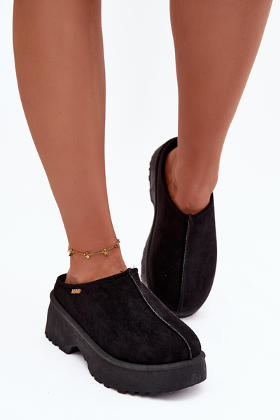 Жіночі низькі сніжні чоботи на платформі чорні Yrenna