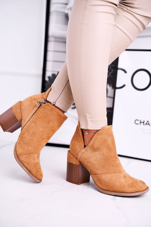 Жіночі черевики на високому каблуці з верблюжою обробкою Meliori