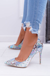 Жіночі туфлі на шпильці Lu Boo Blue Serpentine Iris