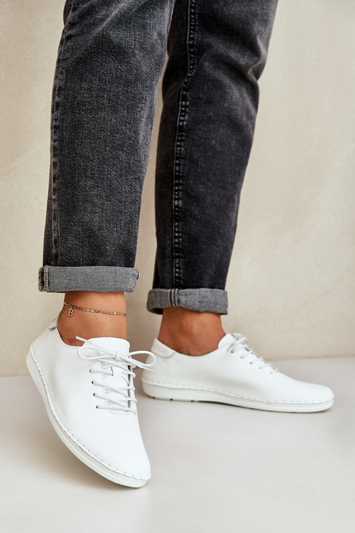 Шнуровані Черевики З Природної Шкіри D&A LR51-645 Білі