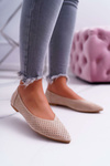 Жіночі балетки Lu Boo ажурні бежеві десертні