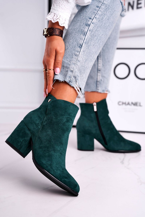 Жіночі чоботи на підборах зелені так добре