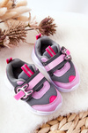 Дитяче спортивне взуття на липучці Befado 516P091 Сіро-рожевий