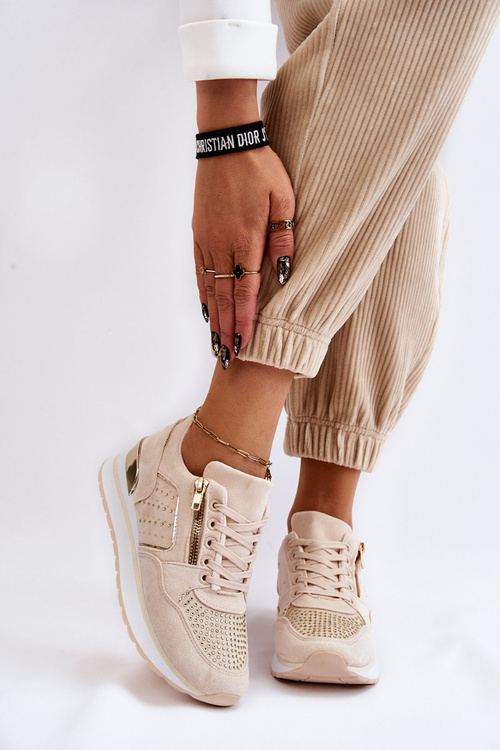 Жіноче спортивне взуття з декоративною блискавкою Creamy Adrea 