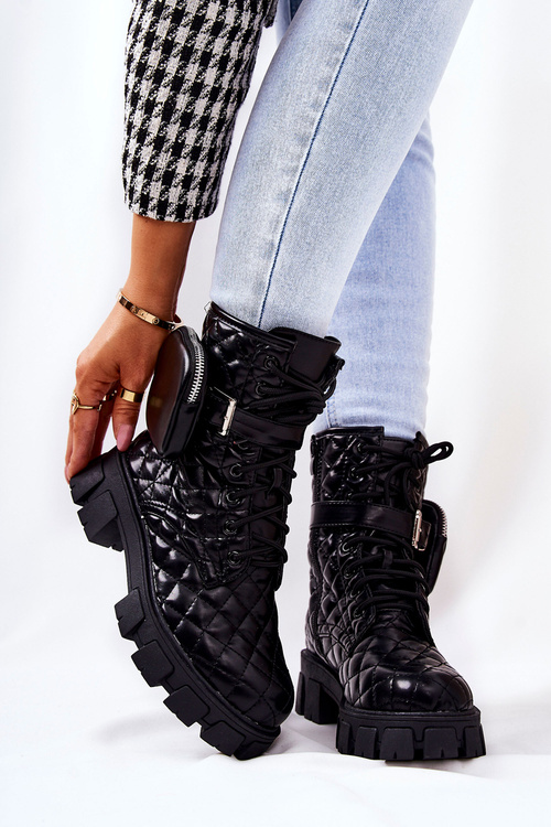 Стьобані чоботи з ниркою чорного кольору Maureen