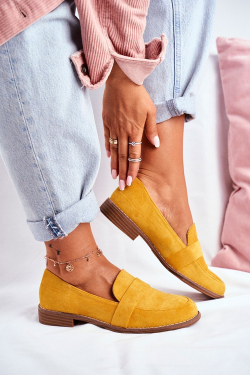 Жіночі замшеві напівчоботи жовті Cintra