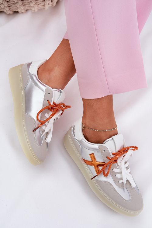 Низькі Жіночі Спортивні Черевики Сріблясті Зелева