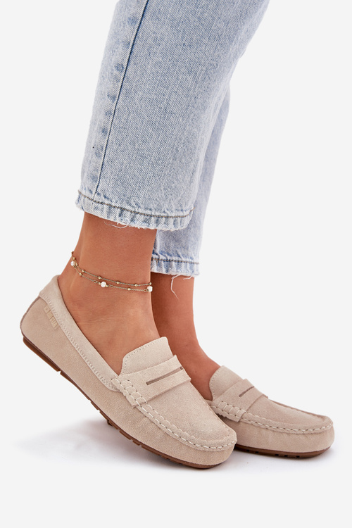 Замшеві Жіночі Мокасини Big Star RR274947 Бежеві