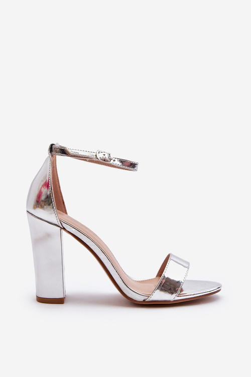 Срібні босоніжки на підборах Thakko