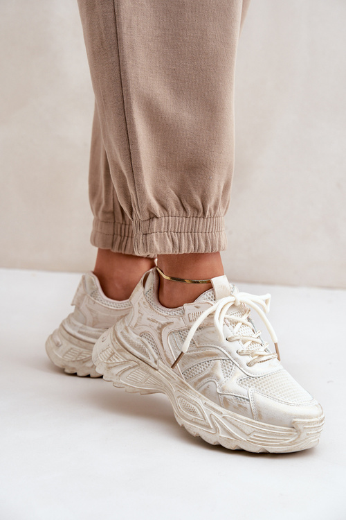 Кросівки Жіночі З Зношенням На Платформі Бежеві Seladwen