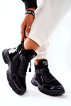 Шкіряні кросівки з підкладкою на високих підборах Black Merit
