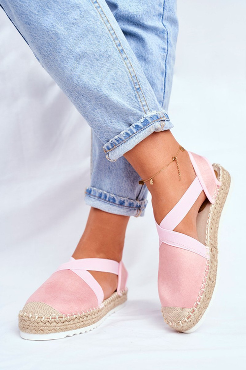 Жіночі еспадрільї з вирізом рожевого кольору