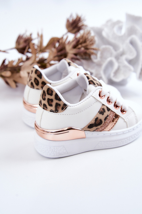 Шкіряне спортивне взуття Leopard White Trixie