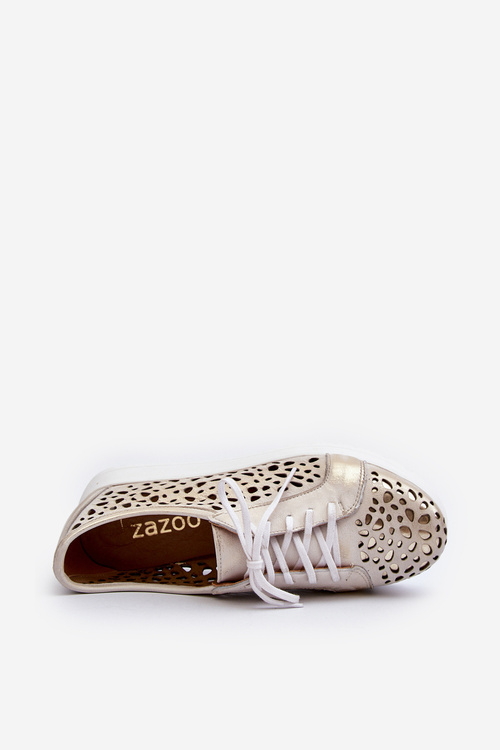 Шкіряні напівчеревики на платформі бежеві Hypnosis