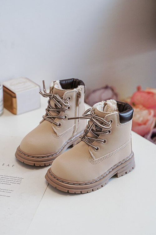 Дитячі черевики Trapper на блискавці бежеві Bansi