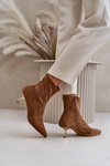 Жіночі черевики на шпильці з еко-замші з гострими носками Camel Irithare