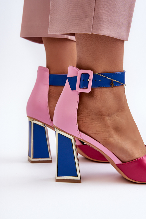 Елегантні жіночі босоніжки на шпильці рожеві Rosazara