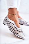 Елегантні шкіряні ажурні туфлі Silver Ismena