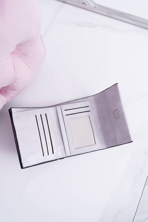 Гаманець жіночий класичний маленький сірий на магніті