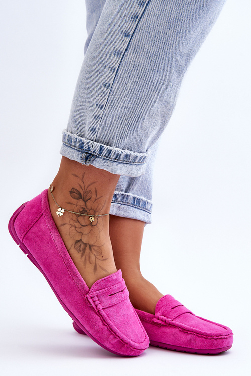 Жіночі замшеві мокасини Lenvie рожеві
