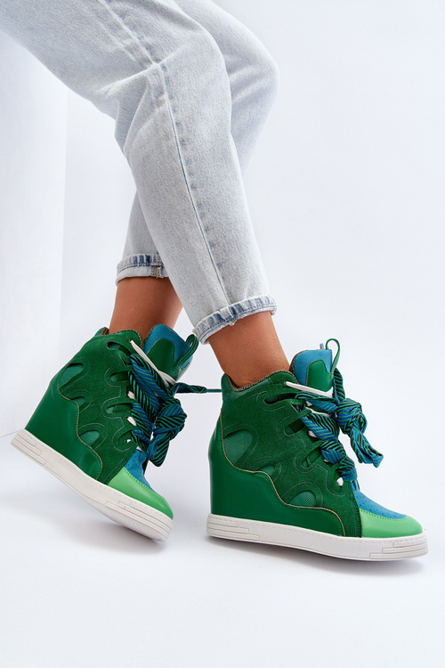 Жіночі кросівки на танкетці Green Leoppa