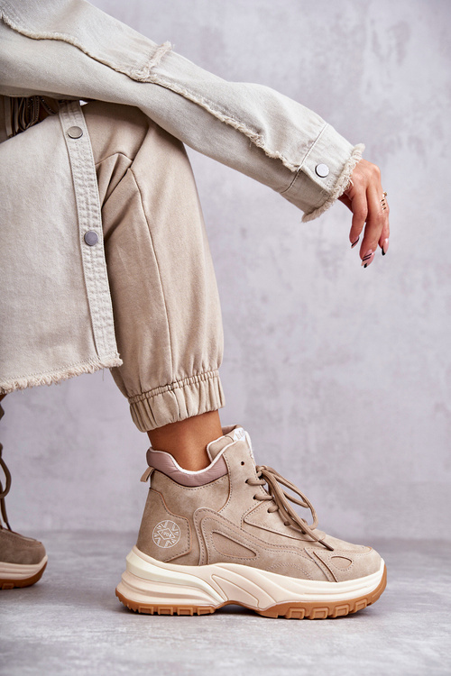 Черевики туристичні на платформі Lee Cooper LCJ-22-44-1352L Beige