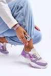 Жіночі кросівки на шнурівці фіолетові Cortes
