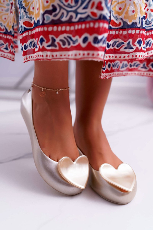 Золоті жіночі балерини Meliski Hearts Diamond