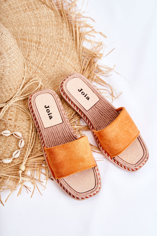 Замшеві жіночі тапочки оранжево-зелені