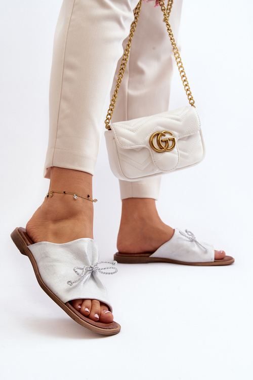 Шкіряні жіночі босоніжки Zazoo 2659/005 срібло