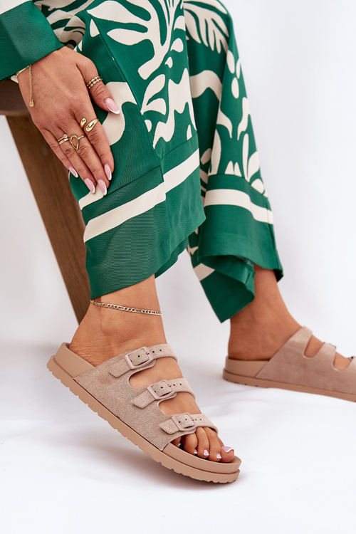 Жіночі Сандалі З Ремінцями І Пряжками Бежеві Uliri