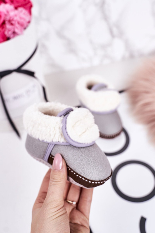 Дитячі утеплені домашні тапочки сіра хмарка