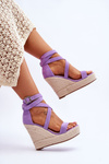 Зручні босоніжки на високій танкетці Violet Lemira
