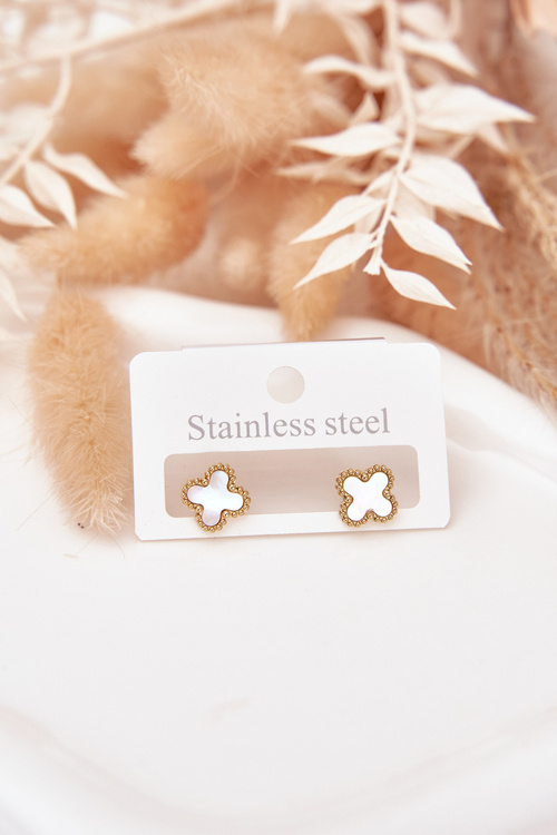 Сережки з нержавіючої сталі Перли-золоті