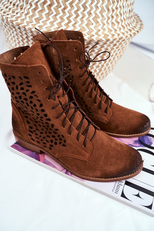 Жіночі черевики на плоскому каблуці шкіряний Camel Meridan