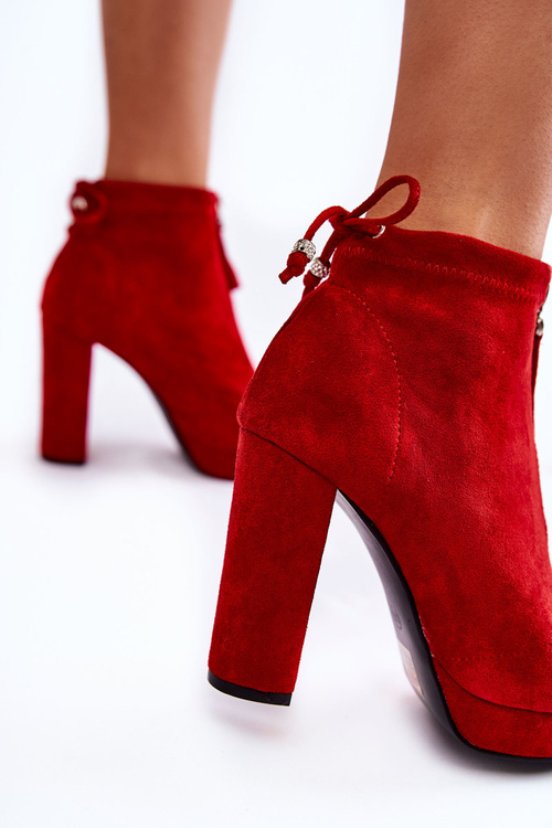 Замшеві чоботи на блискавці Red Donnita