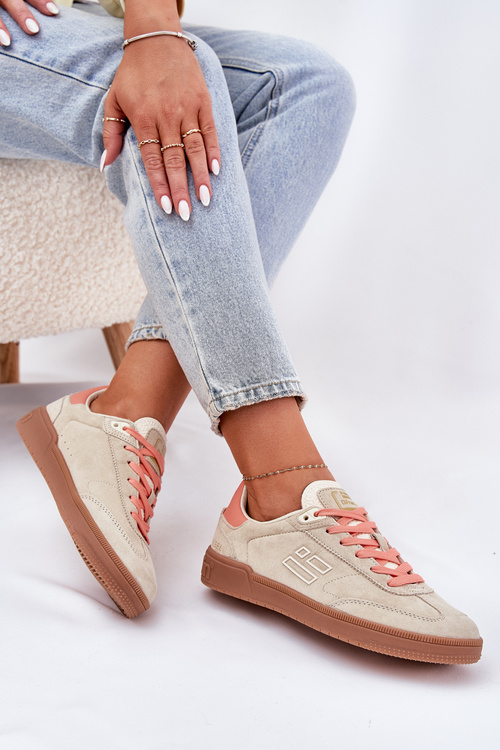 Замшеве Спортивне Взуття Кросівки Жіночі D.Franklin Бежеві DFSH387005